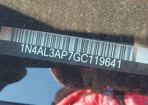 2016 Nissan Altima 2.5 Sr z USA, uszkodzony, nr VIN 1N4AL3AP7GC119641